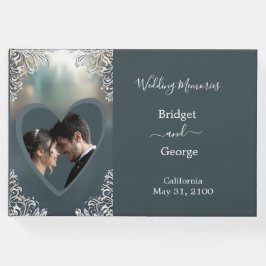 Livro De Visitas poeira azul deco ornamentado quadro