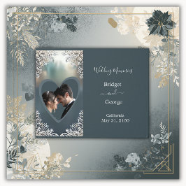 Livro De Visitas poeira azul deco ornamentado quadro