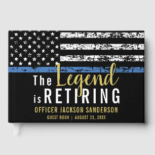 Livro De Visitas Polícia de aposentadoria fina linha azul