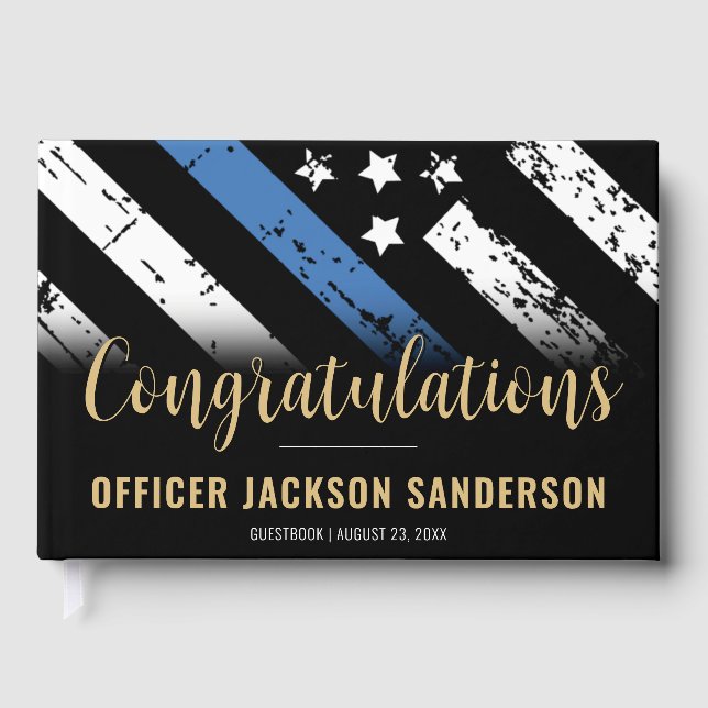 Livro De Visitas Polícia de Linha Azul Fino da Polícia (Frente)