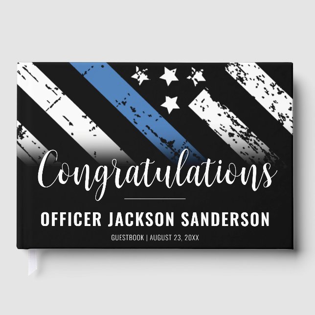 Livro De Visitas Polícia de Linha Azul Fino da Polícia (Frente)