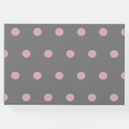 Livro De Visitas Polka Dot Guest Book (Cinza Escuro e Rosa Suave)