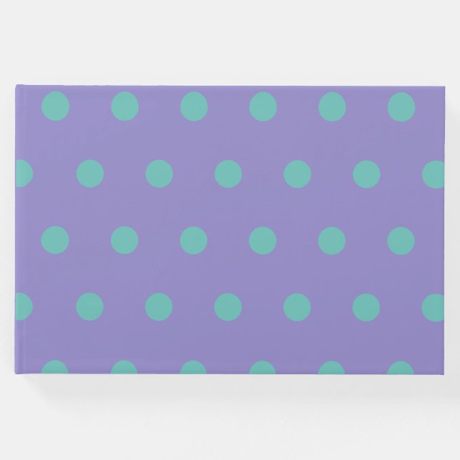 Livro De Visitas Polka Dot Guest Book (Lavender & Aqua) (Frente)