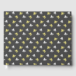 Livro De Visitas Popcorn Guest Book (Cinza Escura e Amarelo da Mant