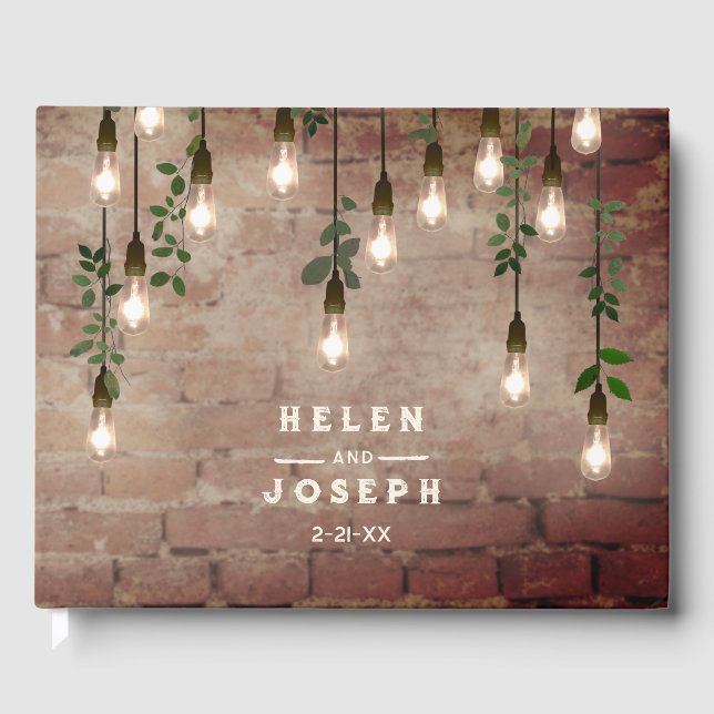 Livro De Visitas Poppy Monograma Dark Wedk Guest Book (Frente)