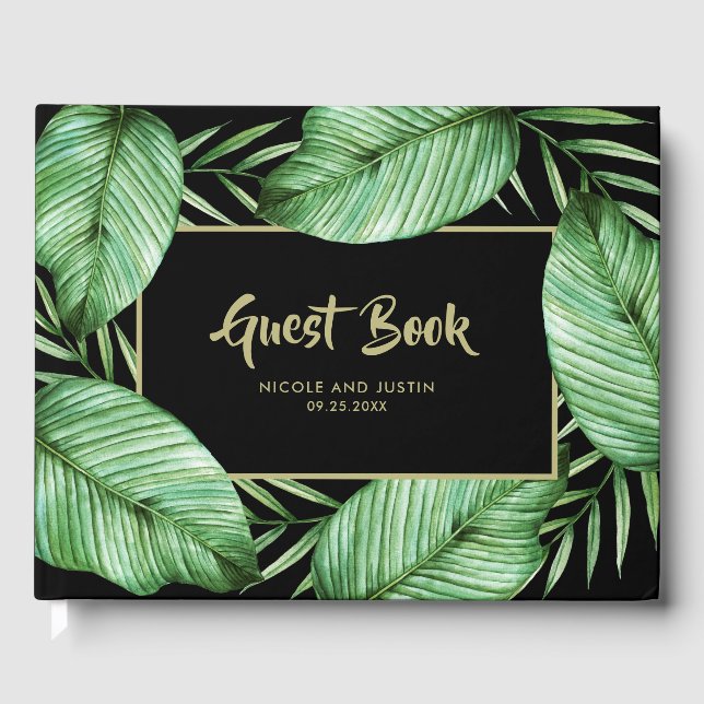 Livro De Visitas Posh Tropical Vibe Wedding (Frente)