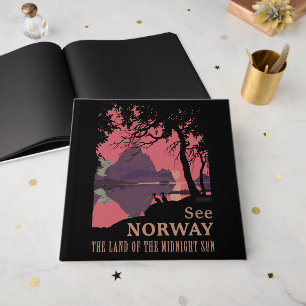 Livro De Visitas Pôster Minimalista do Pôr do Sol na Noruega - Fior