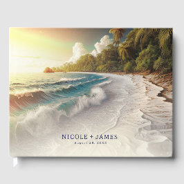 Livro De Visitas Praia Paradisíaca Pôr do Sol Casamento à Beira-Mar