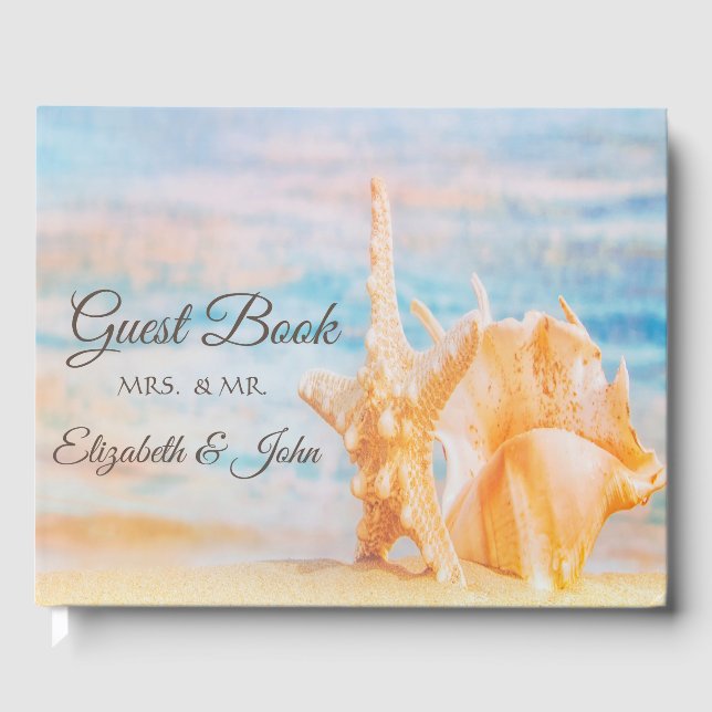 Livro De Visitas Praia,Seastar,Casamento de Seashell (Frente)