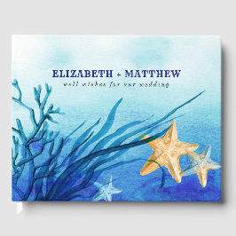 Livro De Visitas Praia | Starfish Watercolor Weding Book
