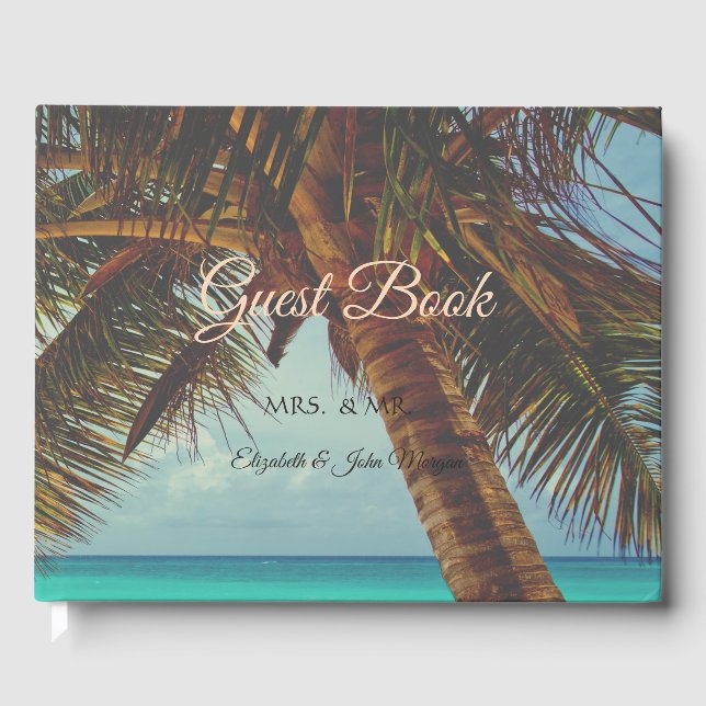 Livro De Visitas Praia Tropical,Palm Seashells (Frente)