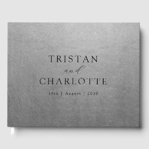 Livro De Visitas Prata Chic Personalizada Elegante
