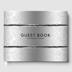 Livro De Visitas Prata-cinzas de aço inoxidável & damascos