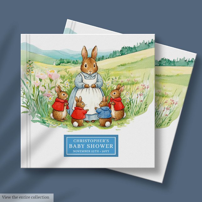 Livro De Visitas Precioso Peter Rabbit Chá de fraldas Guest Book Bo (Precious Peter Rabbit Baby Shower Guest Book Boy)