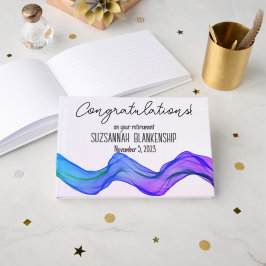 Livro De Visitas Precipitação Feliz Azul Púrpura Aquarela Personali