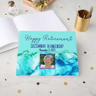 Livro De Visitas Precipitação Feliz Azul Verde Aquarela Personaliza
