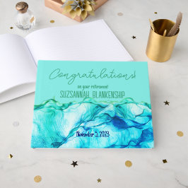 Livro De Visitas Precipitação Feliz Azul Verde Aquarela Personaliza