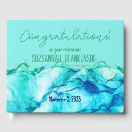 Livro De Visitas Precipitação Feliz Azul Verde Aquarela Personaliza