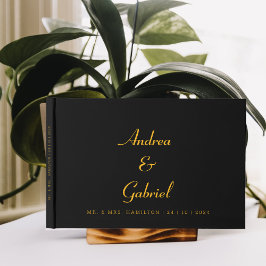Livro De Visitas Preto Elegante e Dourado