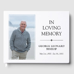 Livro De Visitas Preto minimalista & branco em foto Loving da