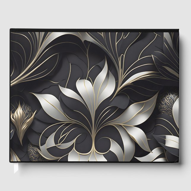 Livro de Visitas Preto Moderno (Frente)