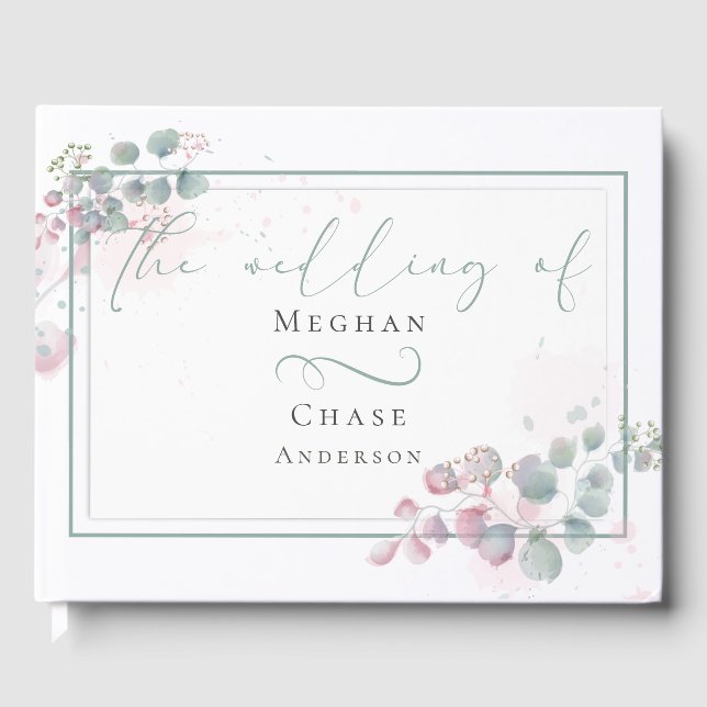 Livro de Visitas | Primavera Watercolor Eucalyptus (Frente)