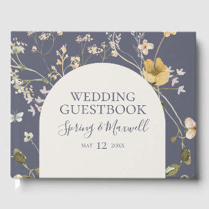 Livro De Visitas Primavera Wildflower Dusty Purple Weds Guest Boo