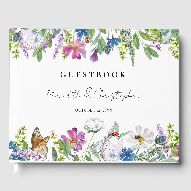 Livro De Visitas Primavera Wildflower Wedding (Frente)