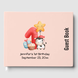 Livro De Visitas Primeiro aniversario Feliz de Vaca