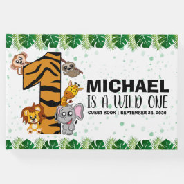 Livro De Visitas Primeiro aniversario Selvagem Única Safari