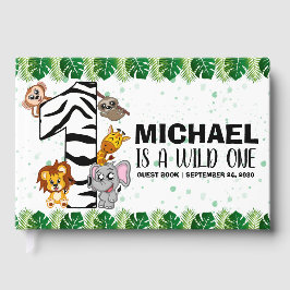 Livro De Visitas Primeiro aniversario Selvagem Única Safari
