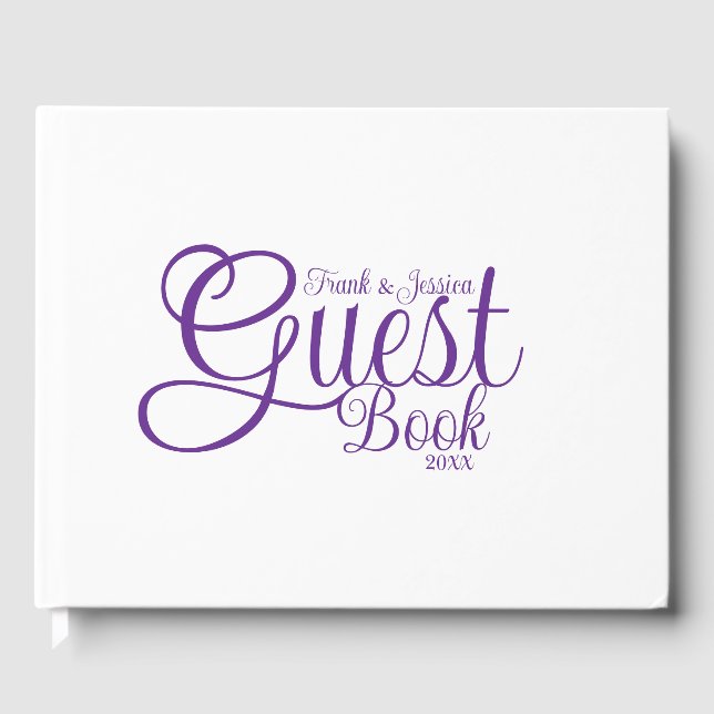 Livro De Visitas Primeiro Nome: Caligrafia Branca Elegante Moderna  (Frente)