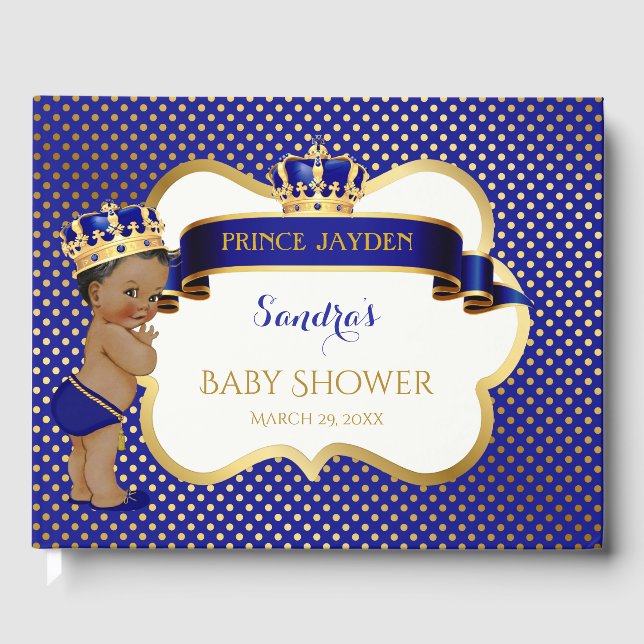 Livro De Visitas Prince Royal Blue African Baby Boy (Frente)
