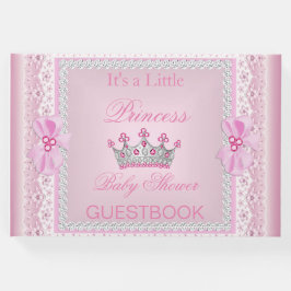 Livro De Visitas Princesa Chá de fraldas Rosa Rosa Tiara