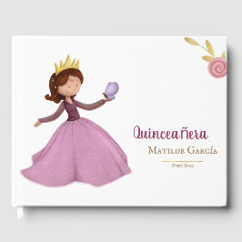 Livro De Visitas Princesa Elegante da quinceañera com borboleta