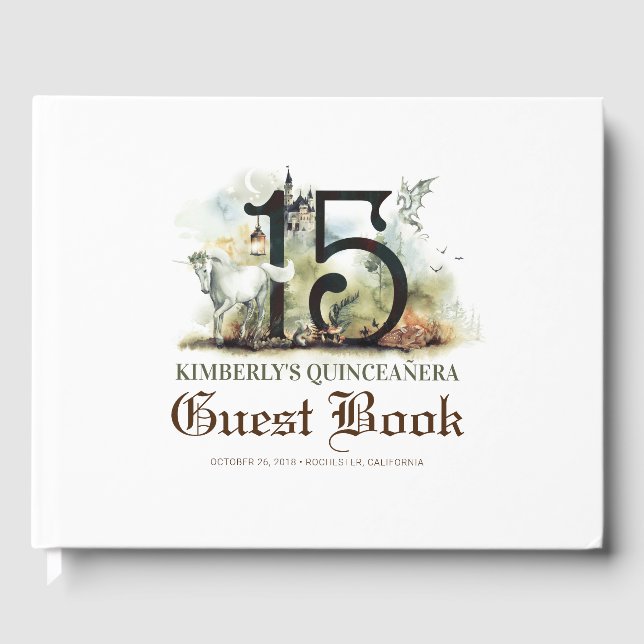 Livro De Visitas Princesa Quinceanera Guest Book (Frente)