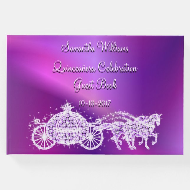 Livro De Visitas Princesa Roxa - Treinador e Cavalos Quinceañera (Frente)