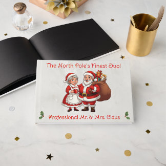 Livro De Visitas Professional Santa Business Card Mr&Mrs Claus