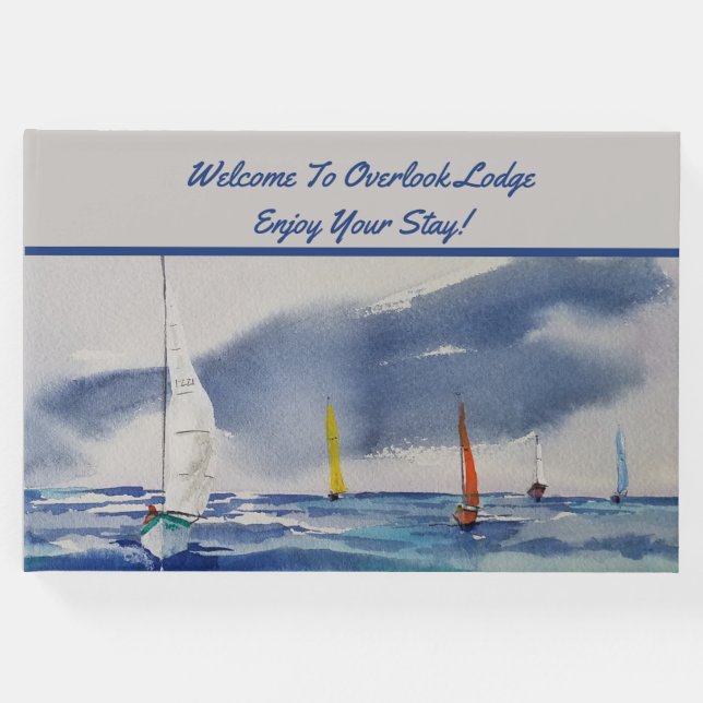 Livro De Visitas Propriedade Aluguel de Aquarela de Boats (Frente)