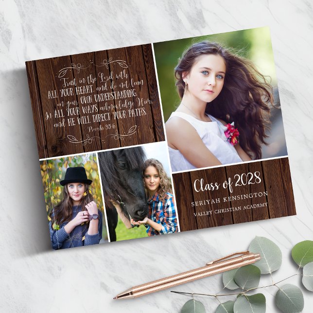Livro De Visitas Proverbos Rustic Wood Christian Graduation 3 (Rustic Wood Christian Graduation Proverbs 3 Guestbook)