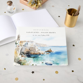 Livro De Visitas Puglia, Italy Watercolor Landscape Wedding