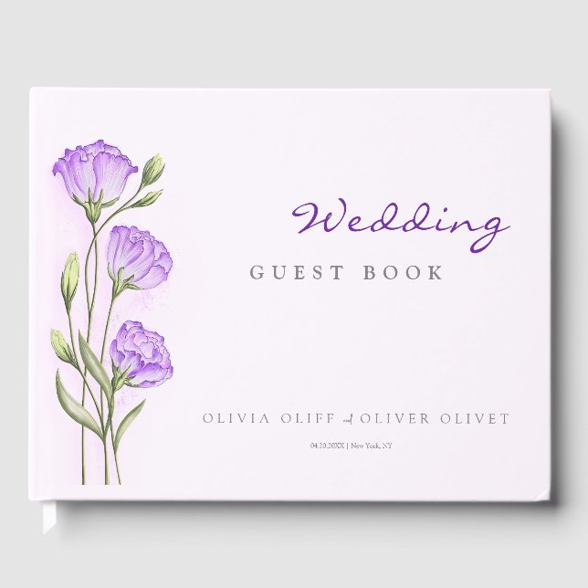 Livro De Visitas Purple Eustomas Wedding (Frente)