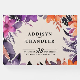 Livro De Visitas Púrpura Encantada + Casamento Floral de Halloween