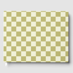 Livro De Visitas Quadro de Verificação de Khaki e Beige Escuros