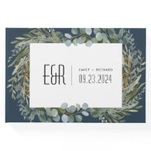 Quadro Eucalipto verde azul preto em branco