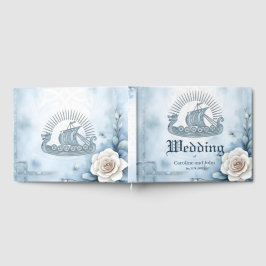 Livro De Visitas Quadro Floral com Rosa e Design Celta.