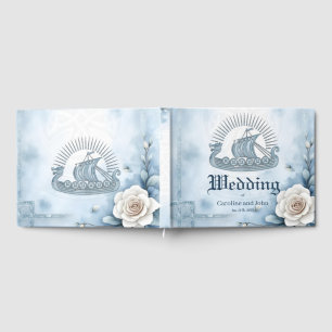 Livro De Visitas Quadro Floral com Rosa e Design Celta.