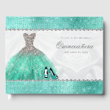 Quinceañera Aqua Diamond Sparkle Glitter