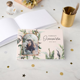 Livro De Visitas Quinceañera | Folhagem e Selva de Terracota