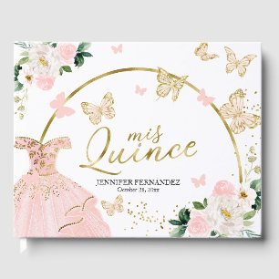 Livro De Visitas Quinceanera Guest Book Blush Borboleta Vestido